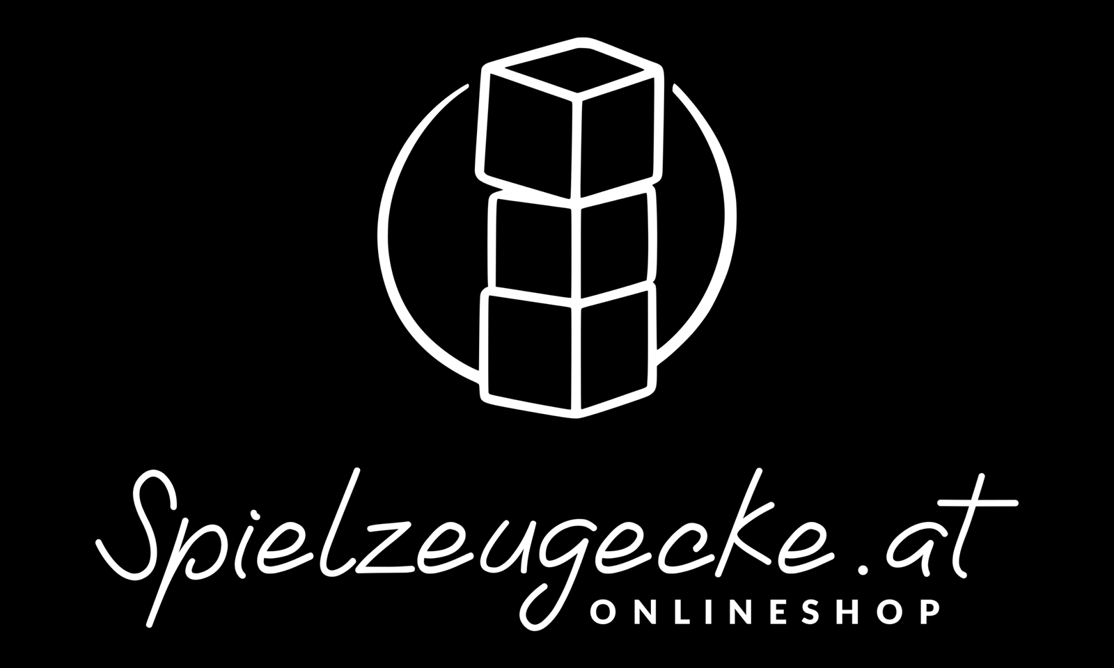 white logo black background