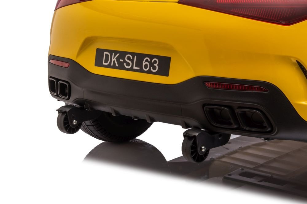 kinderfahrzeug elektro mercedes dk sl63 gelb lackiert